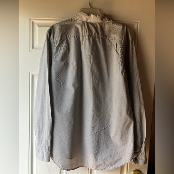 GAP 100% Cotton Gray & White Pattern Button Down Shirt- Large Slim Fit - Picture 2 of 6